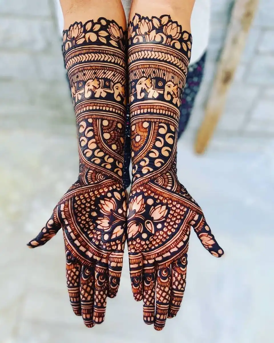 easy full hand mehndi designs pictures