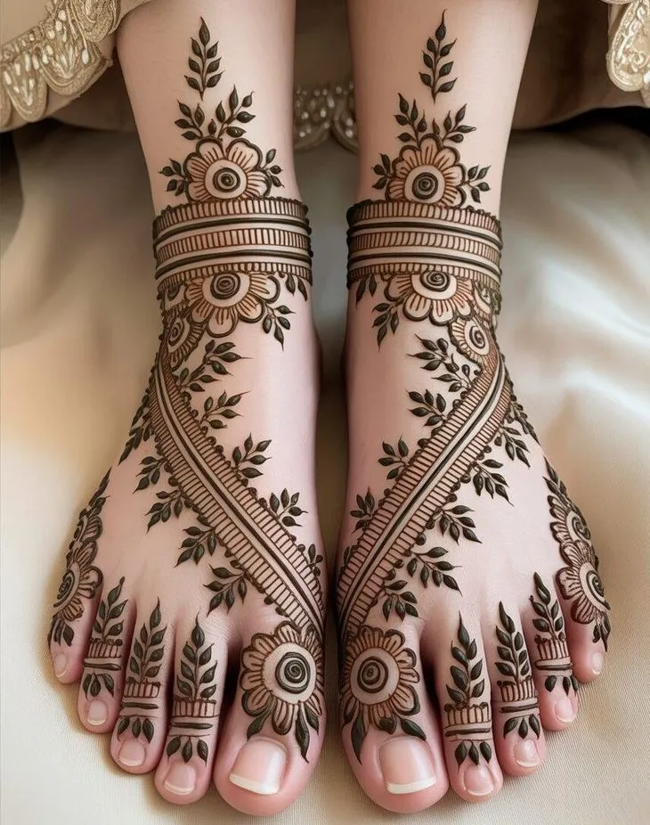 easy leg mehndi design dp