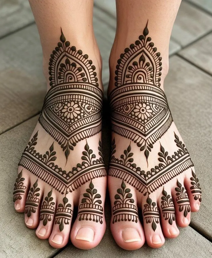 easy leg mehndi design hd