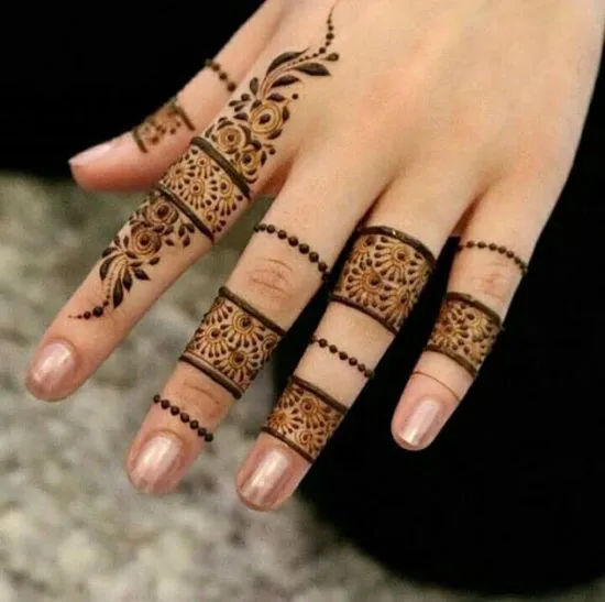 easy simple finger mehndi design images