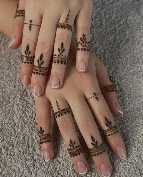 easy simple finger mehndi design photo