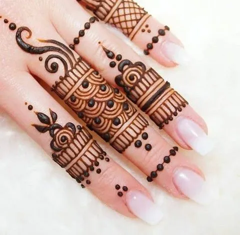 easy simple finger mehndi design photos