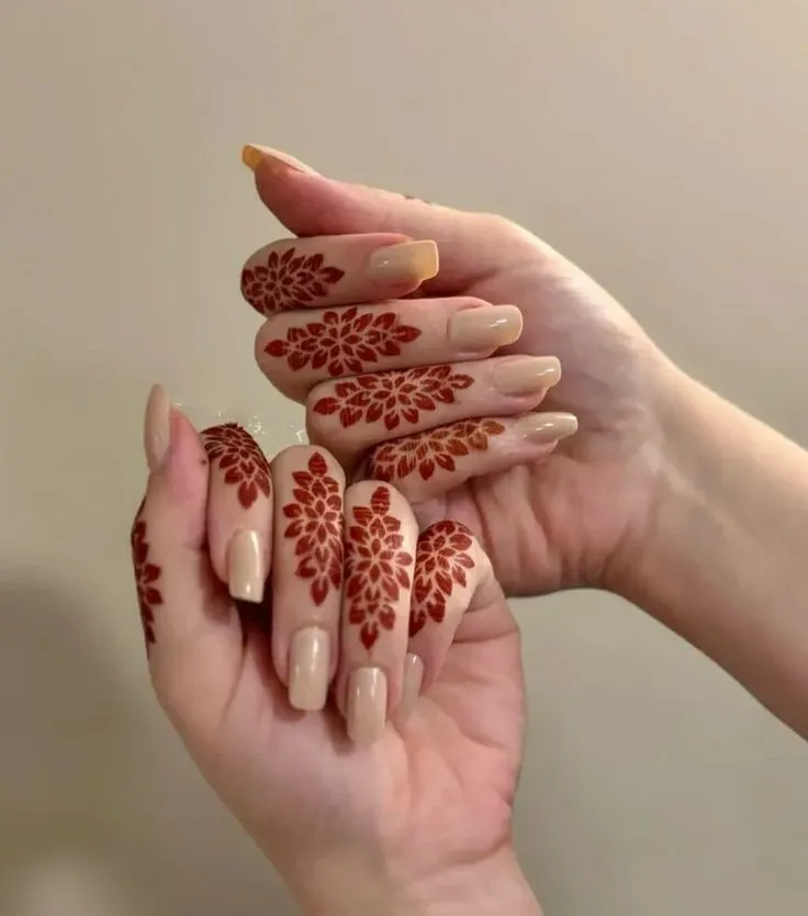 easy simple finger mehndi design picture