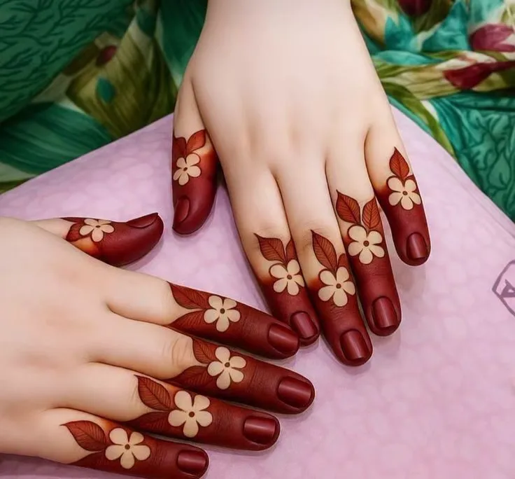 easy simple finger mehndi design pictures