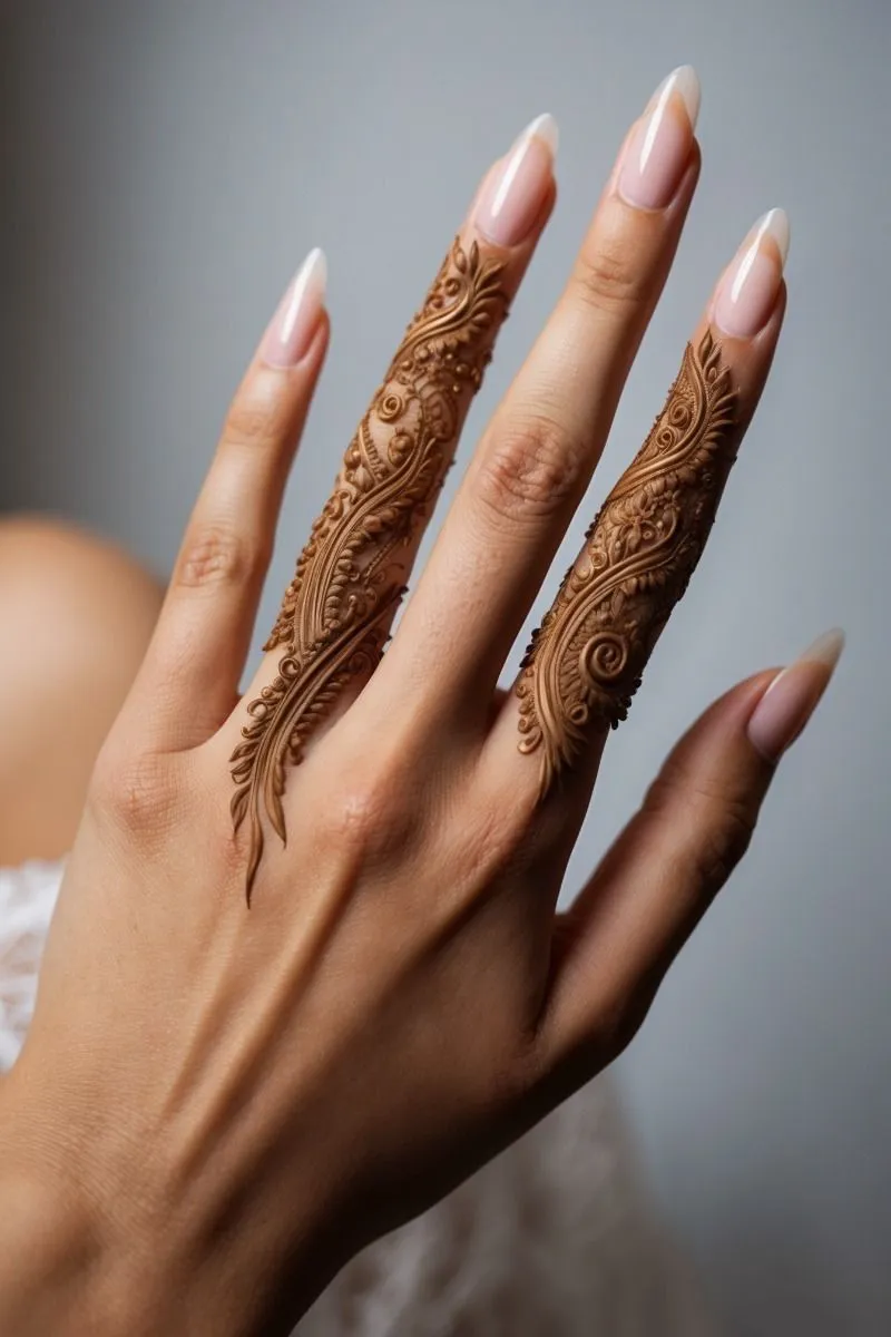 finger mehndi design photo