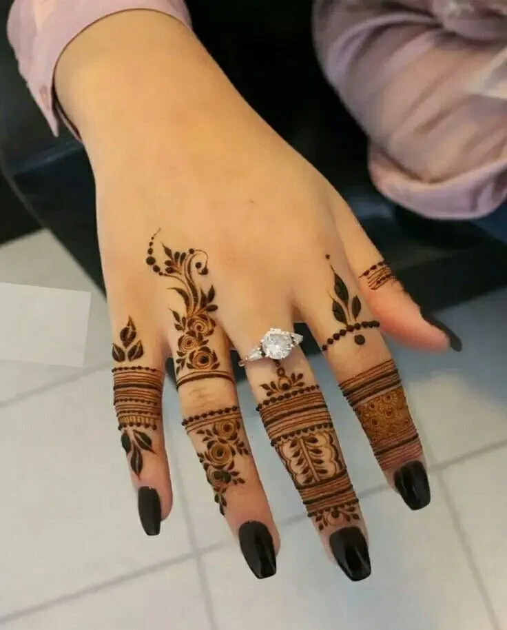 finger mehndi design picture