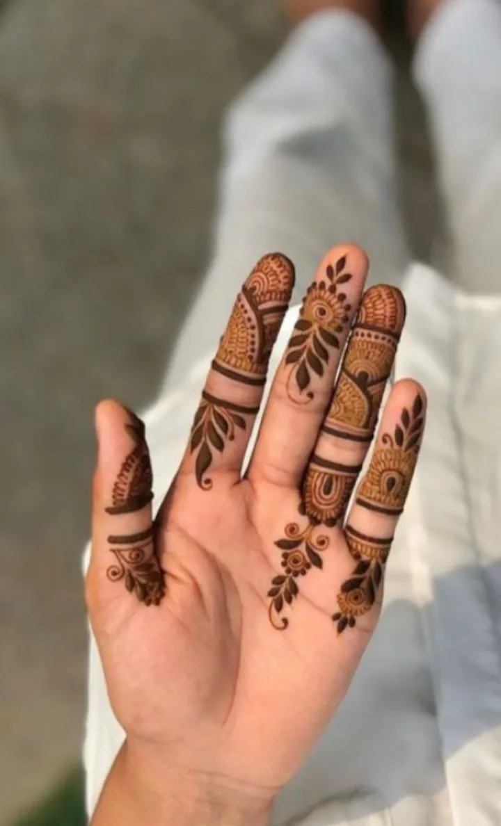 front finger mehndi design images