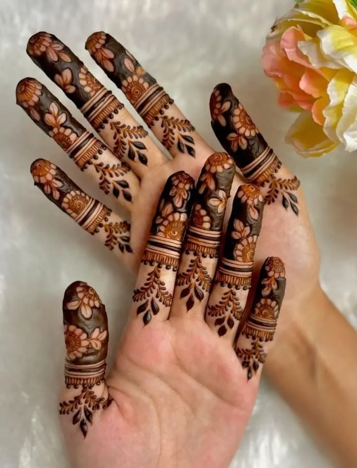 front finger mehndi design pics