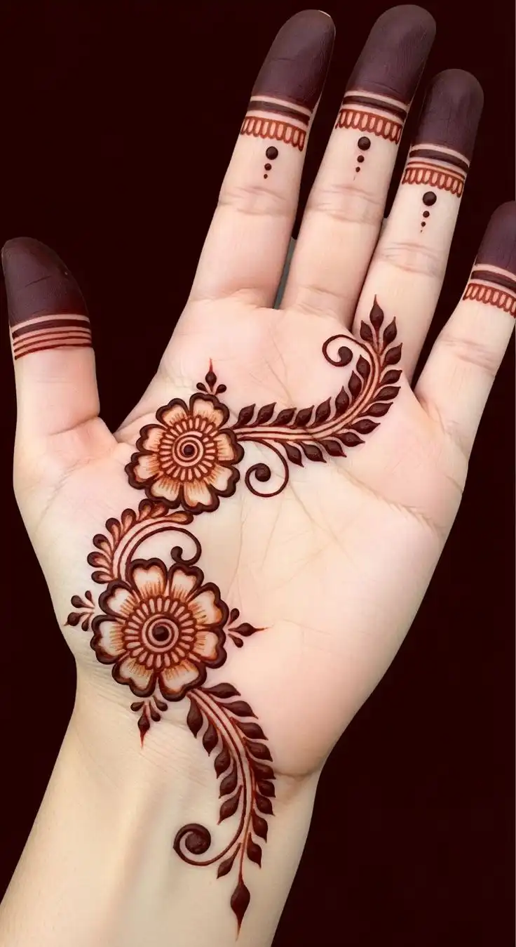 front hand easy mehndi designs image