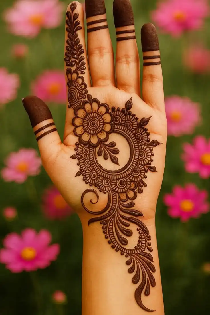 front hand easy mehndi designs photo