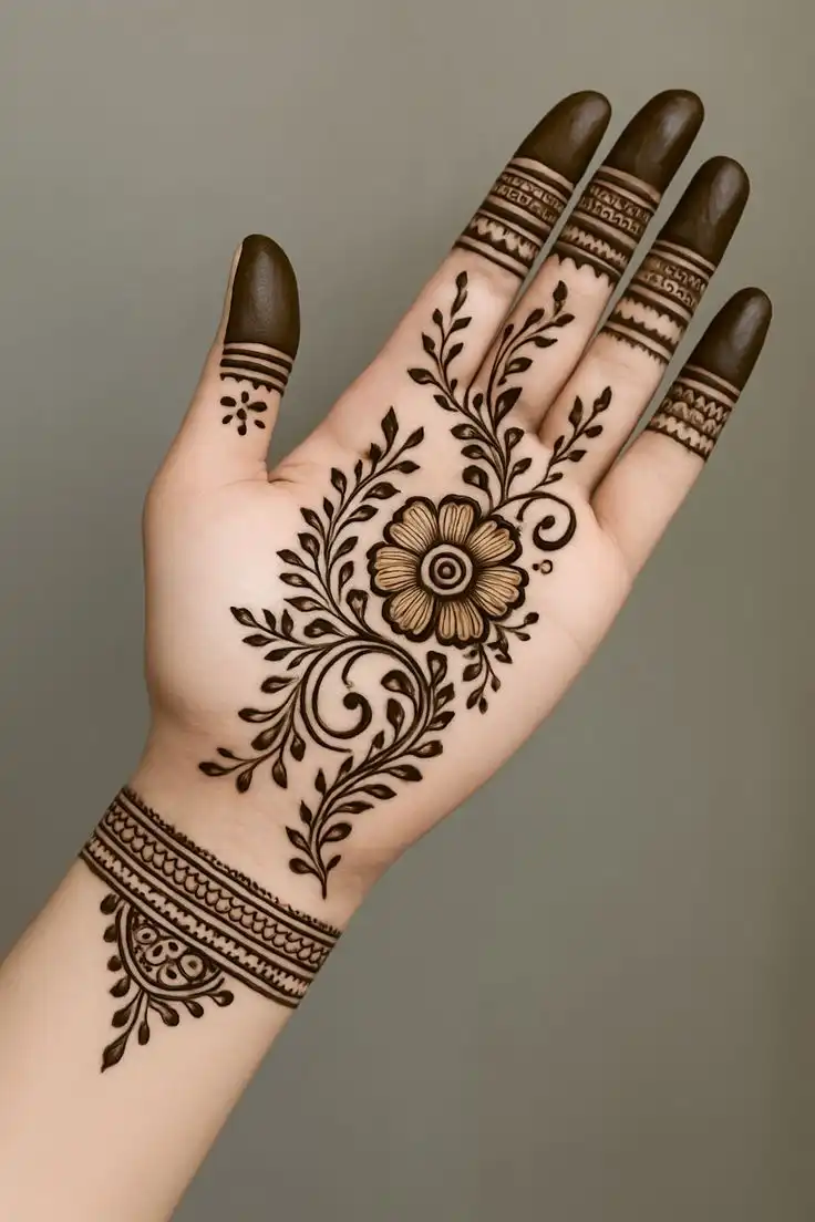 front hand easy mehndi designs pictures