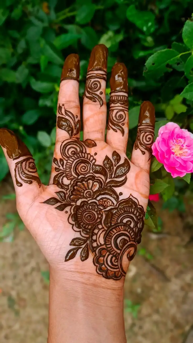 front hand mehndi design
