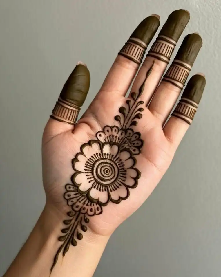 front hand mehndi design easy