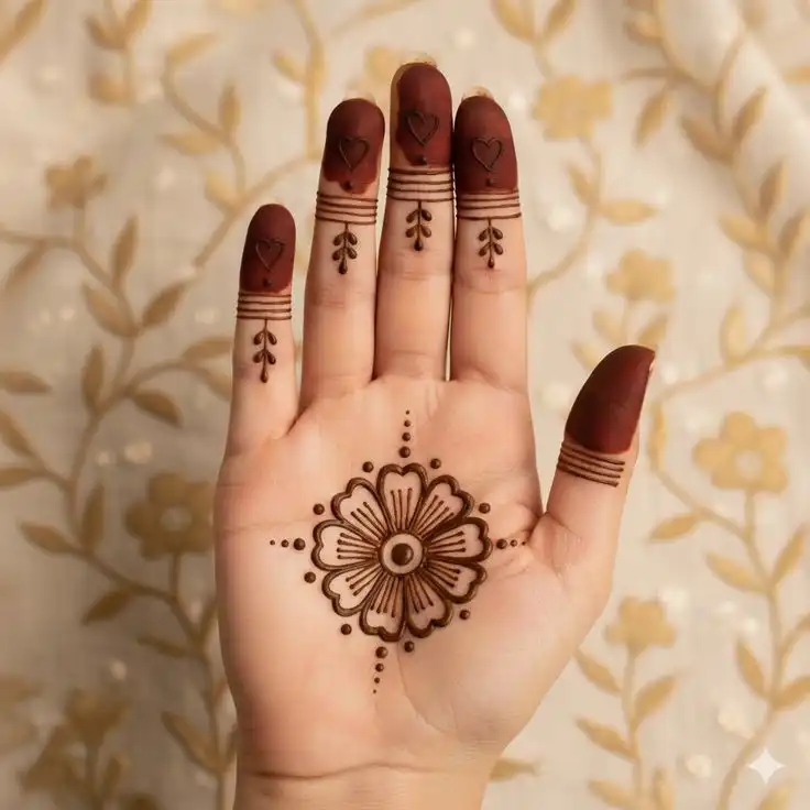 front hand mehndi design simple and easy