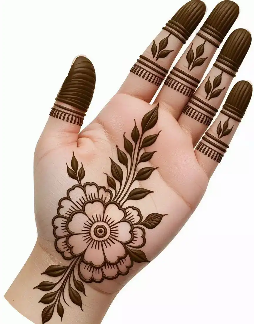 front hand mehndi design simple