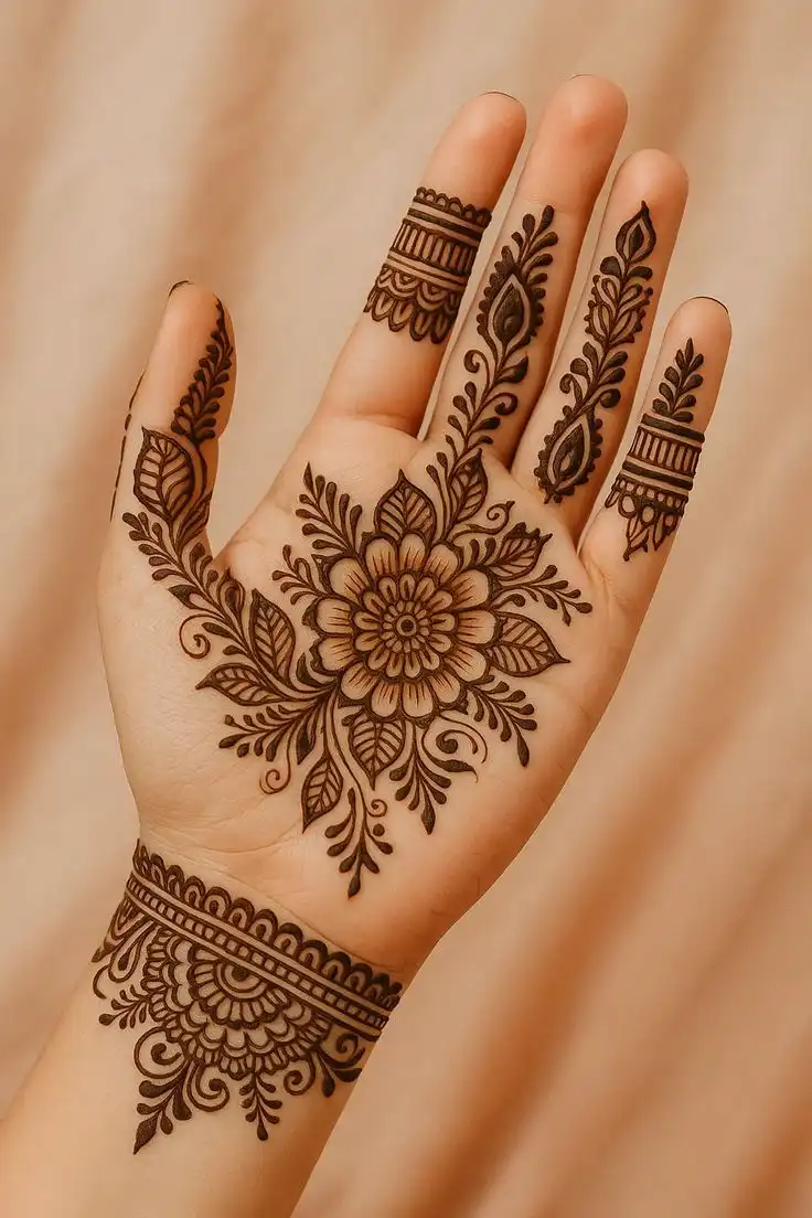 front hand mehndi image