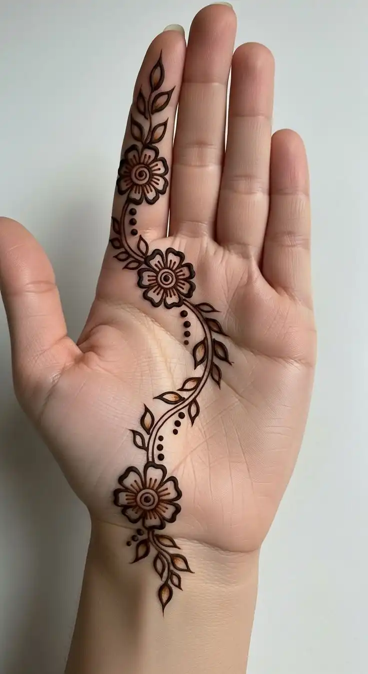 front hand simple mehndi design image