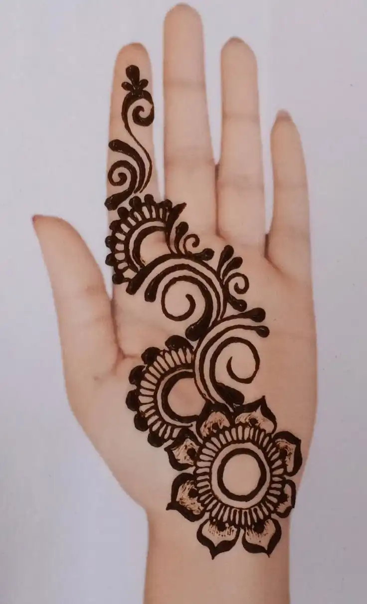 front hand simple mehndi design pic
