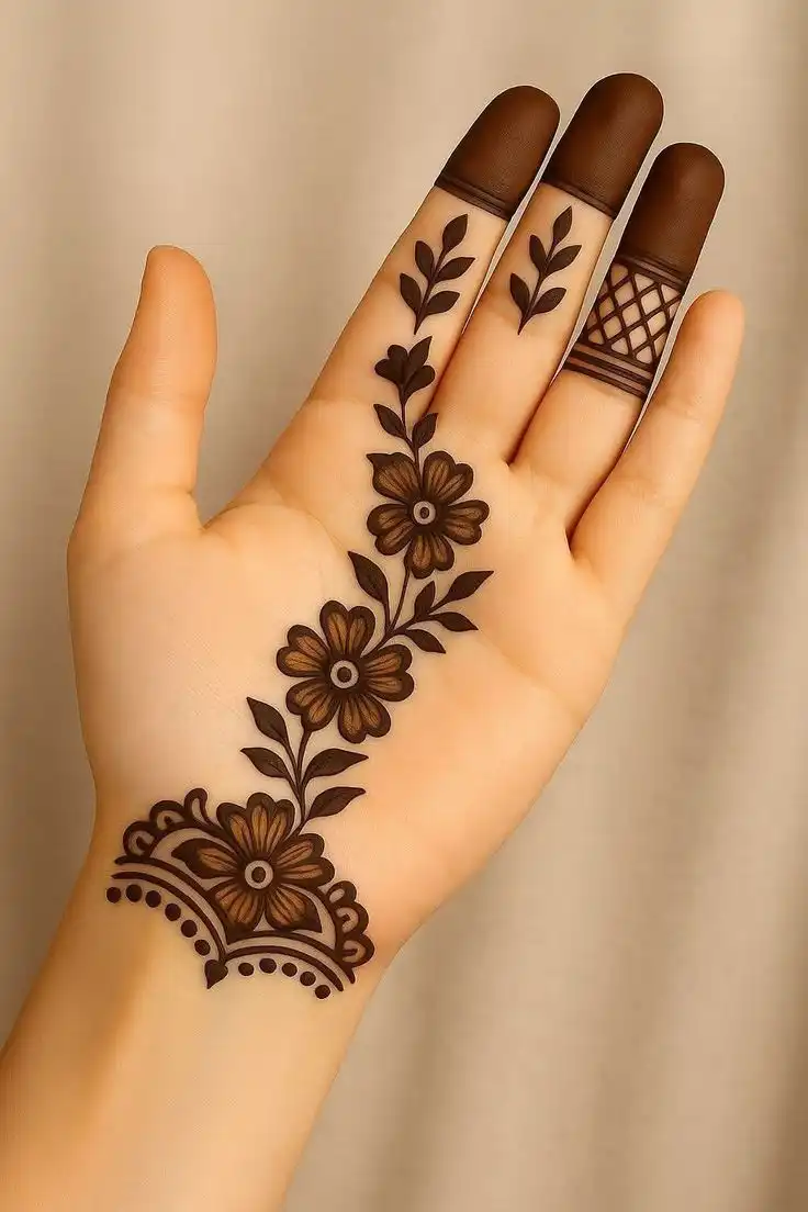 front hand simple mehndi design
