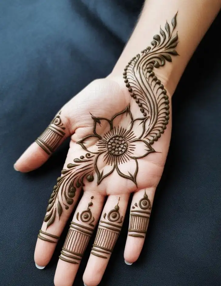 front hand simple mehndi designs pictures
