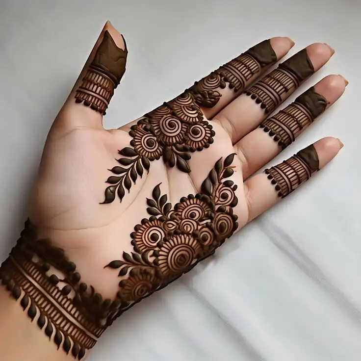 front left hand mehndi design