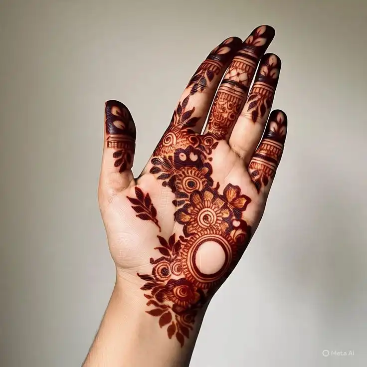 front left hand mehndi designs photo