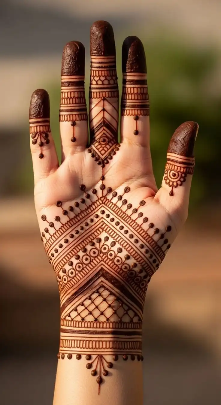 front right hand mehndi design image