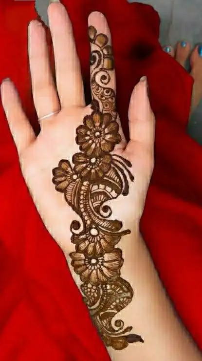 front right hand mehndi design photo