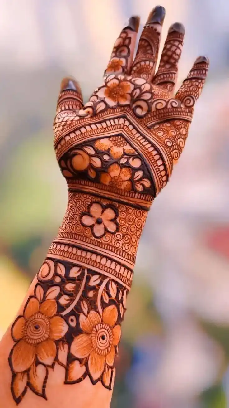 full hand mehndi design easy