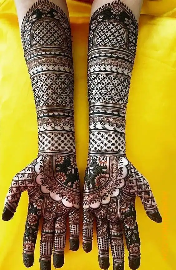 full hand mehndi design easy
