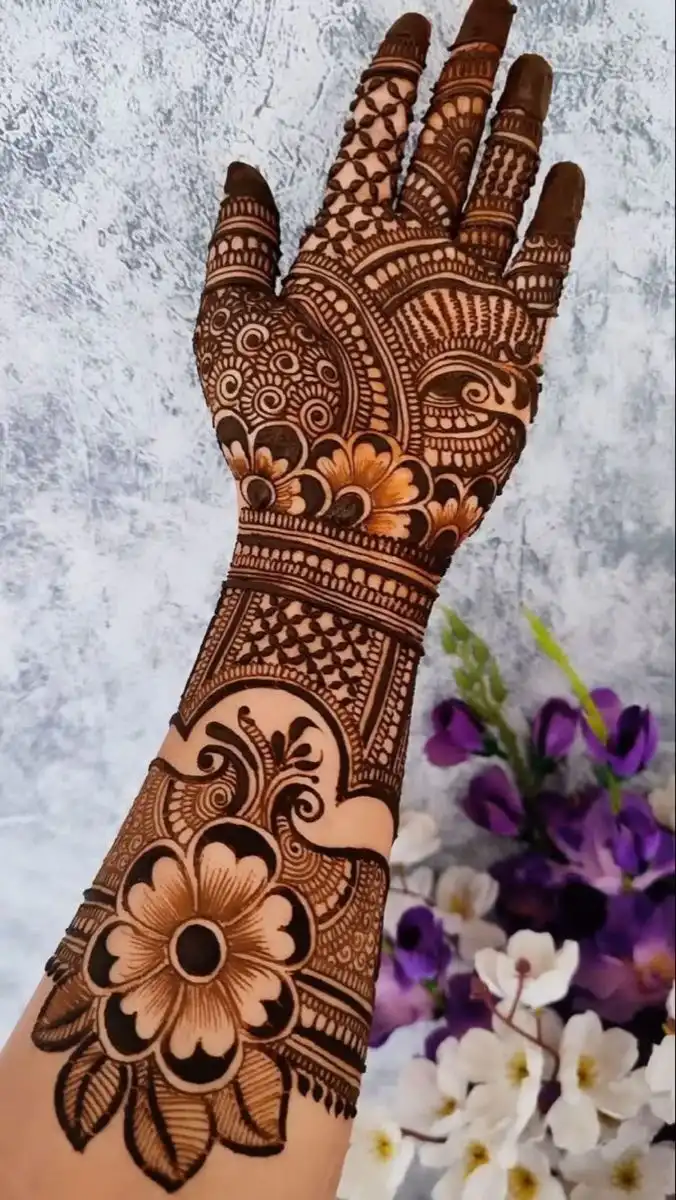 full hand mehndi design simple