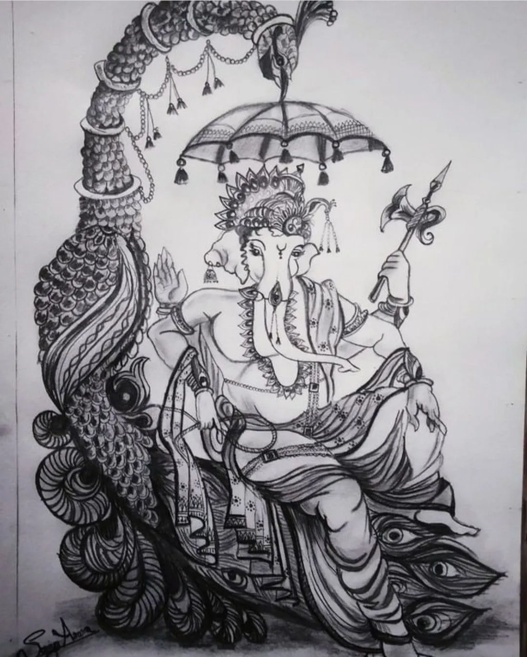 Ganesh Drawing Pictures