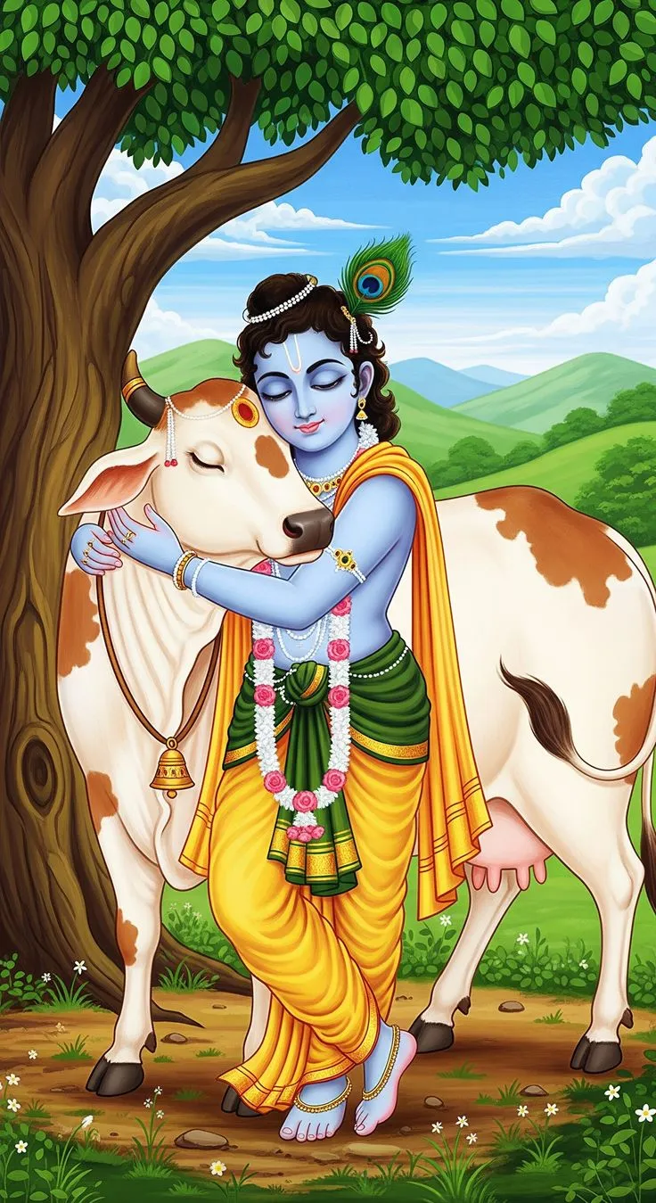 Krishna With Cow Images