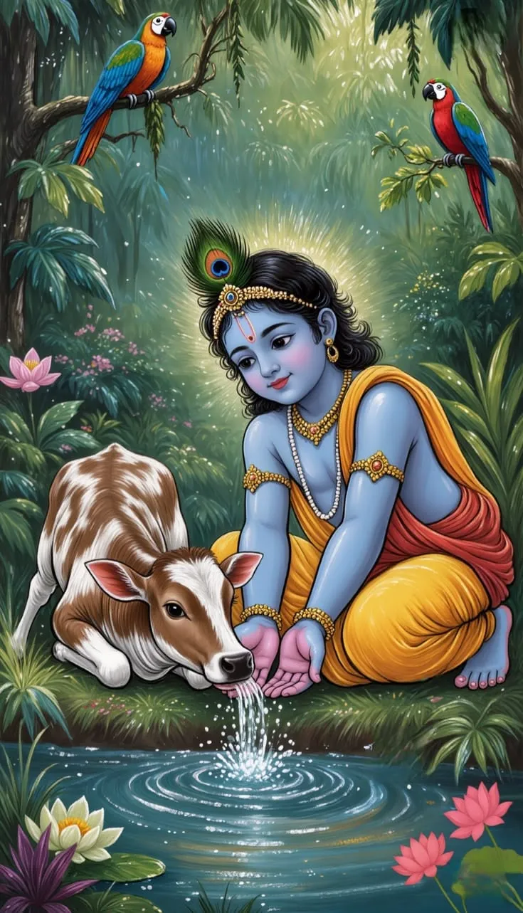 Krishna With Cow Profile Photo