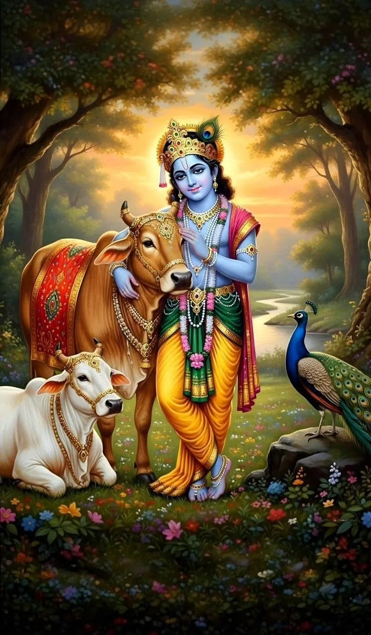 Krishna With Cow Profile Pic