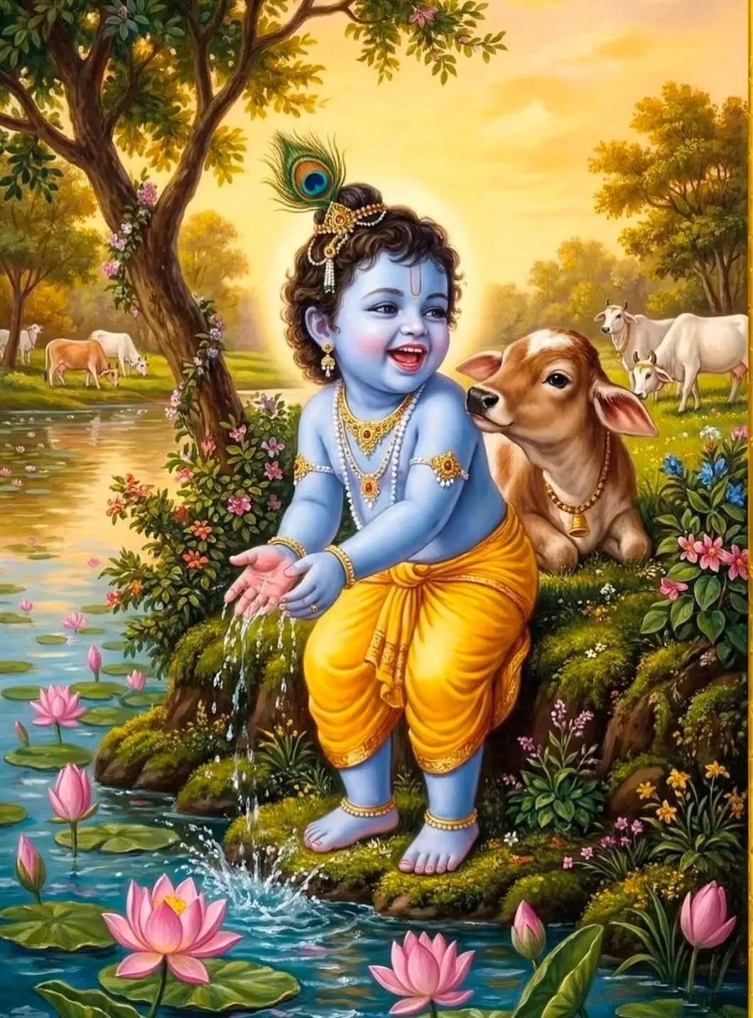 Krishna With Cow Profile Pic