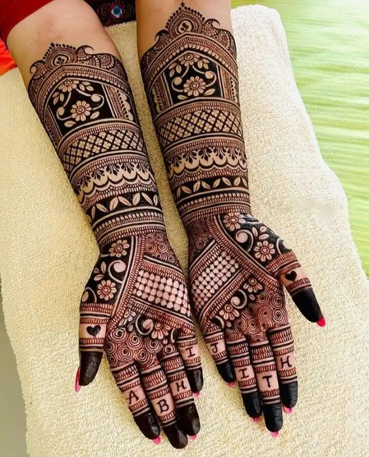 latest full hand mehndi design image