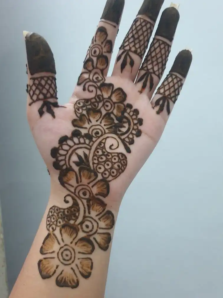 left front hand mehndi design pic