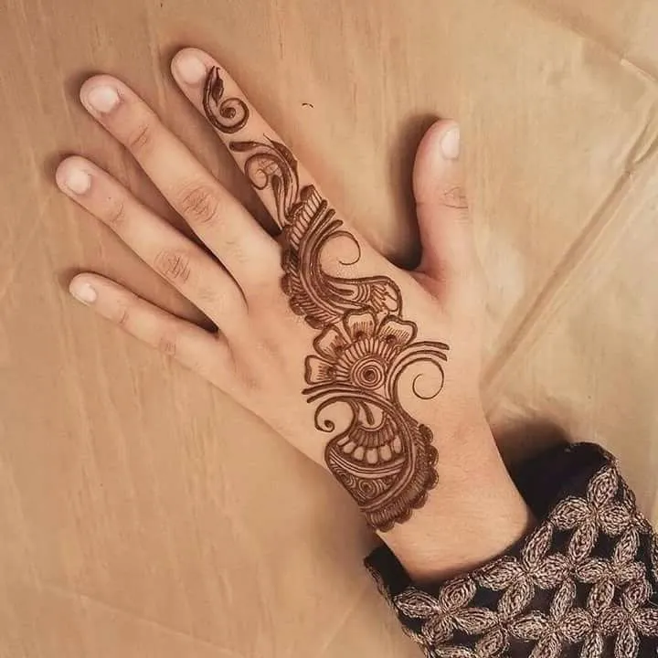 left hand back mehndi design image