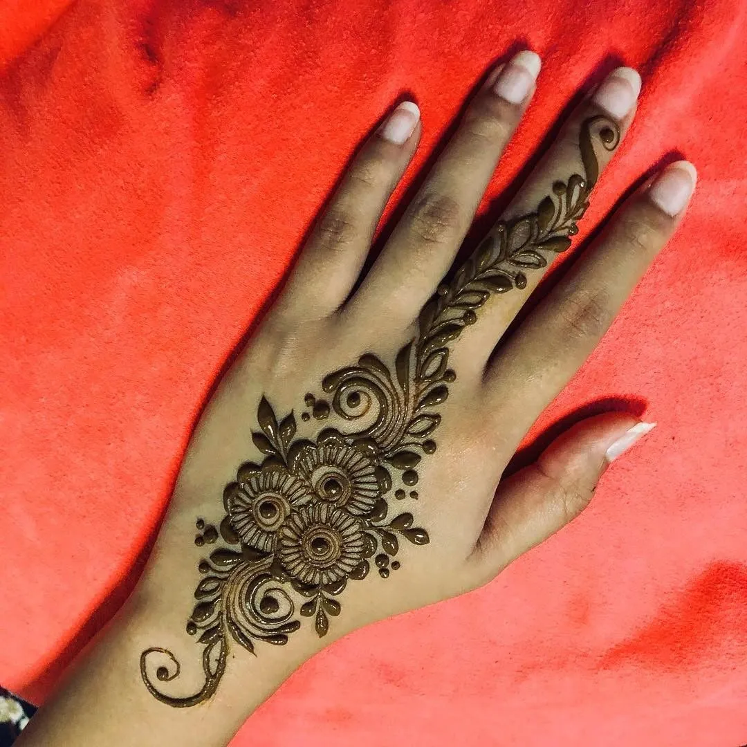 left hand back mehndi design image
