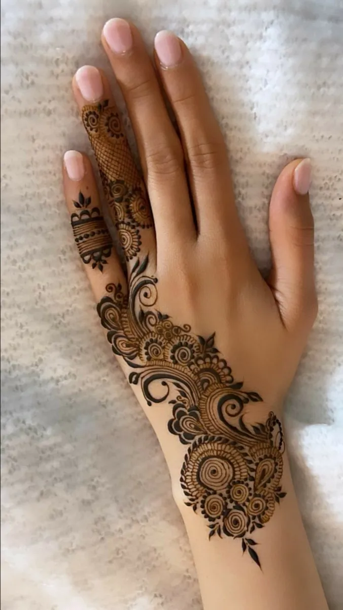 left hand back mehndi design images