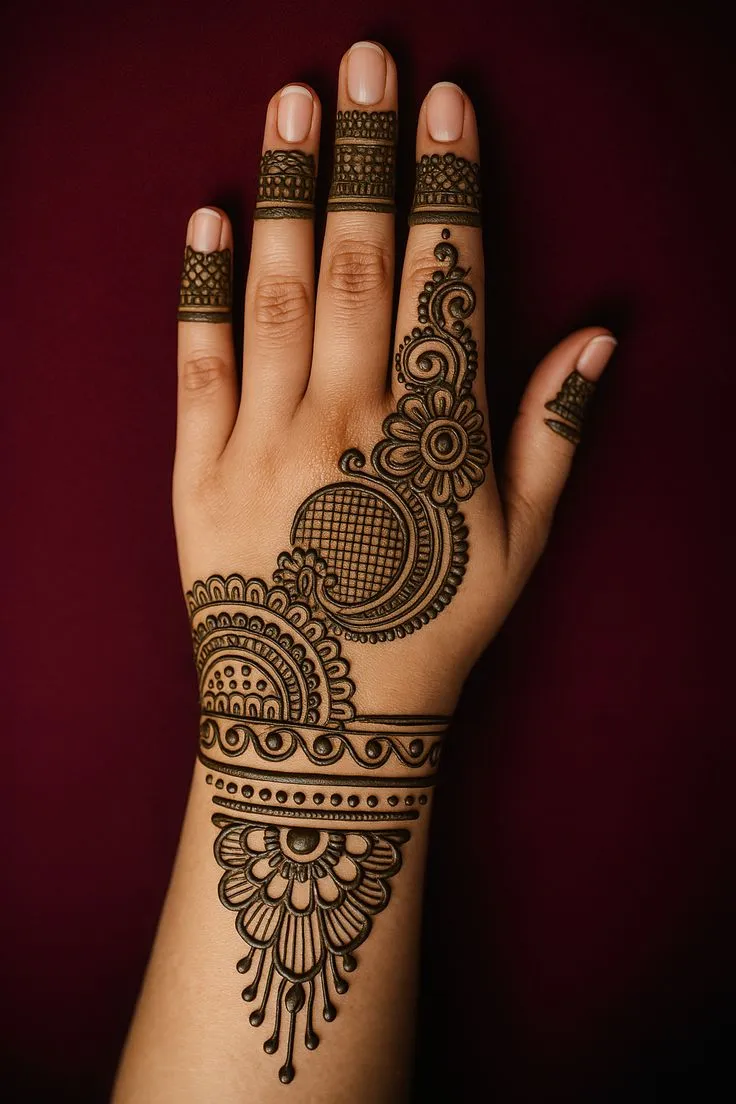 left hand back mehndi design pics