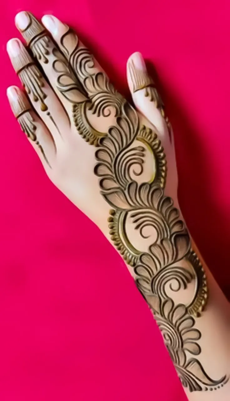 left hand back mehndi design pictures