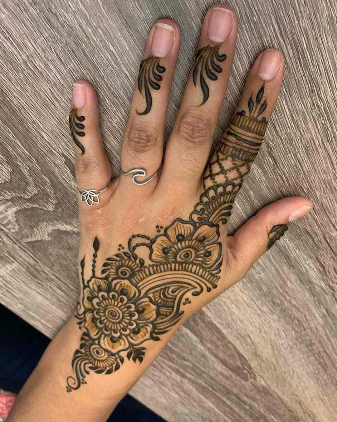 left hand back side mehndi design photo