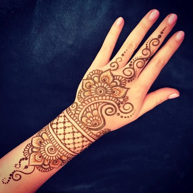 left hand back side mehndi design photo