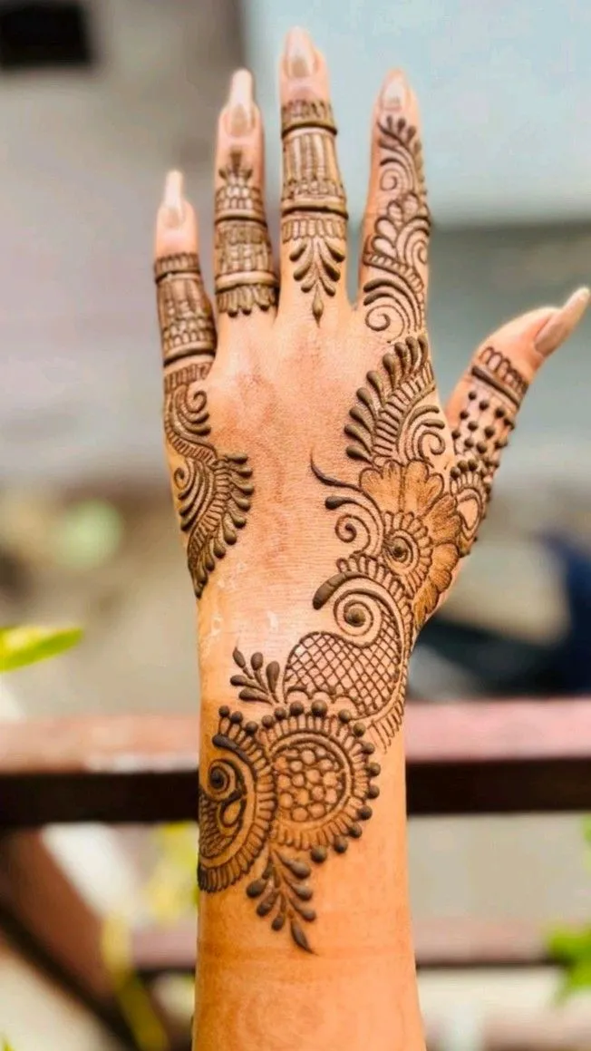 left hand back side mehndi design photo