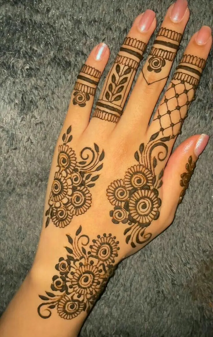 left hand mehndi design back