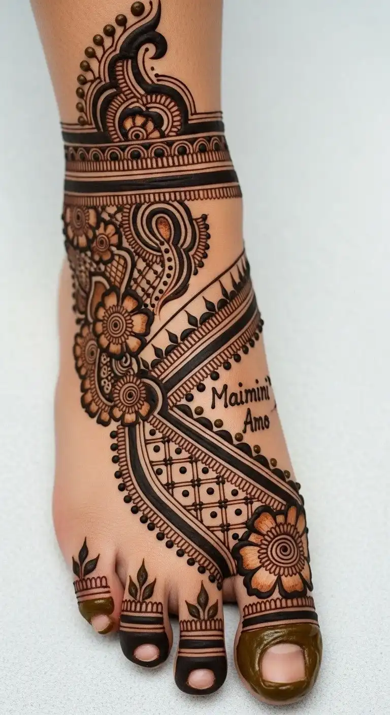 leg mehndi design images