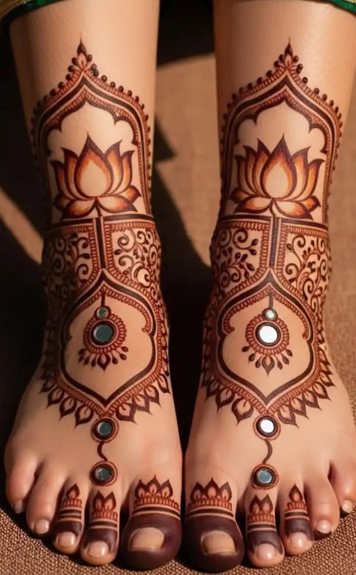 leg mehndi design simple