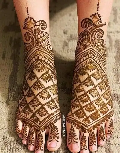 leg simple mehndi design photo
